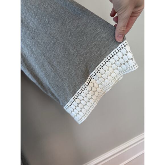 Angel Maternity Womens Sz XL/2XL Bamboo Robe Grey Crochet Trim Hospital Robe NWT - Picture 12 of 13